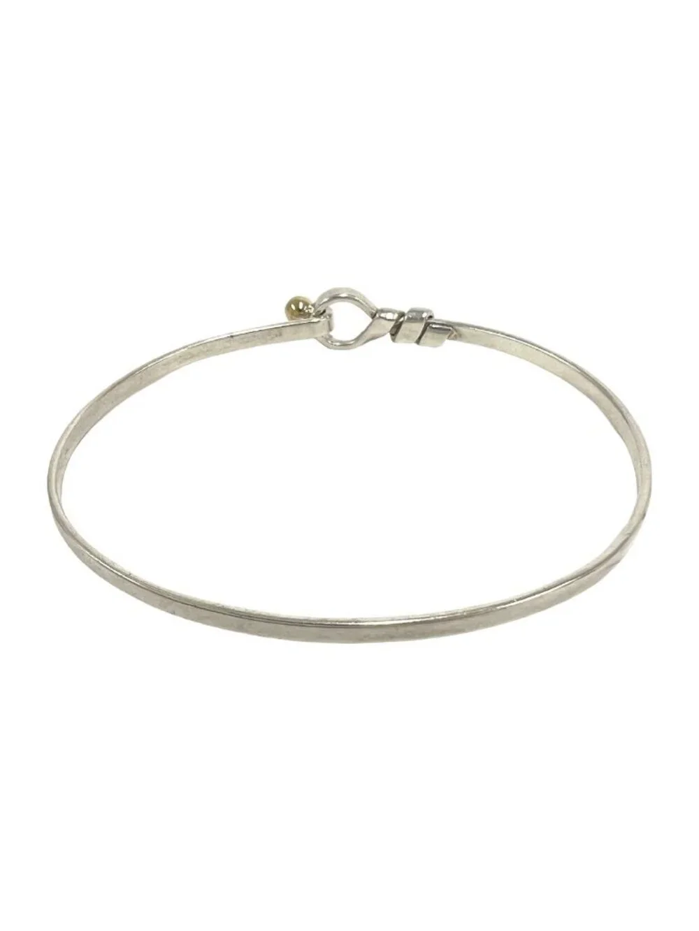 Tiffany & Co Vintage Hook Eye Bangle Silver Gold Bracelet